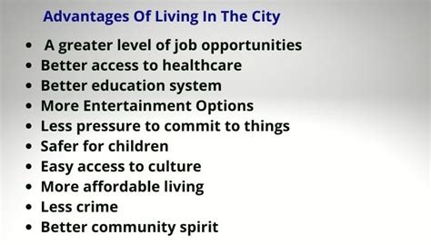 advantages of living in the city|Living in a Big City: Advantages and Disadvantages .